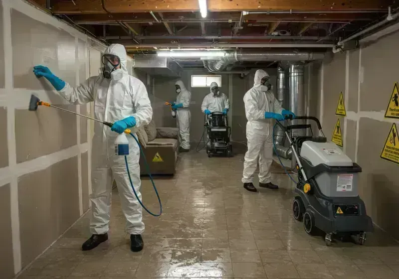 Basement Moisture Removal and Structural Drying process in Winfield, MO